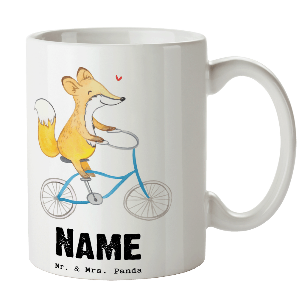 Personalisierte Tasse Fuchs Fahrrad fahren Tage Personalisierte Tasse, Namenstasse, Wunschname, Personalisiert, Tasse, Namen, Drucken, Tasse mit Namen, Geschenk, Sport, Sportart, Hobby, Schenken, Danke, Dankeschön, Auszeichnung, Gewinn, Sportler, Fahrrad fahren, Radeln, Trekking, Mountainbiking, Radsport