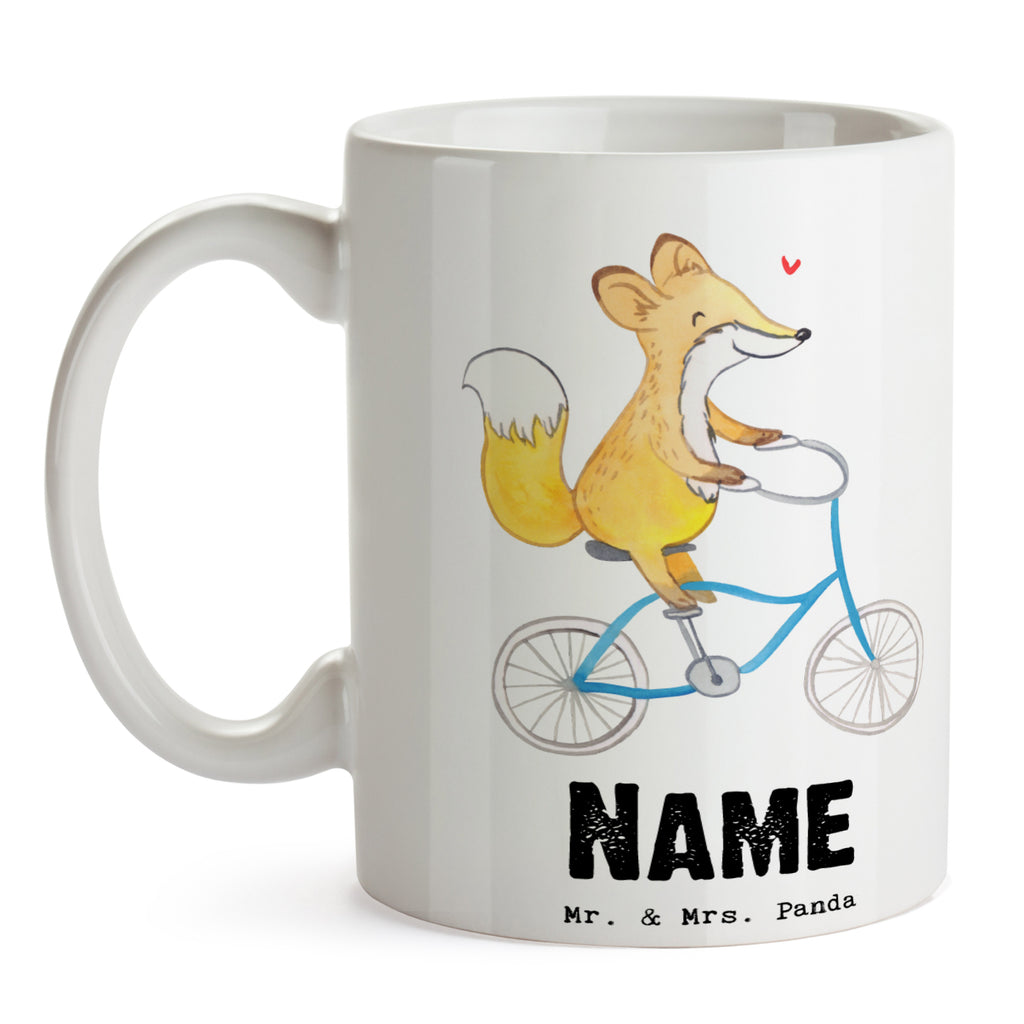 Personalisierte Tasse Fuchs Fahrrad fahren Tage Personalisierte Tasse, Namenstasse, Wunschname, Personalisiert, Tasse, Namen, Drucken, Tasse mit Namen, Geschenk, Sport, Sportart, Hobby, Schenken, Danke, Dankeschön, Auszeichnung, Gewinn, Sportler, Fahrrad fahren, Radeln, Trekking, Mountainbiking, Radsport