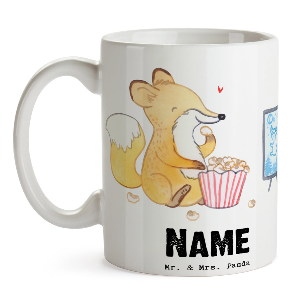Personalisierte Tasse Fuchs Filme gucken Tage Personalisierte Tasse, Namenstasse, Wunschname, Personalisiert, Tasse, Namen, Drucken, Tasse mit Namen, Geschenk, Sport, Sportart, Hobby, Schenken, Danke, Dankeschön, Auszeichnung, Gewinn, Sportler, Filmabend, Filme gucken, TV, Fernsehen, Kino