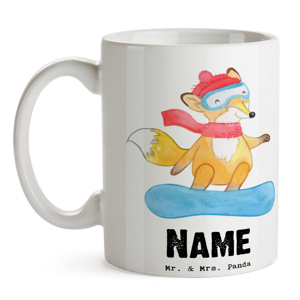 Personalisierte Tasse Fuchs Snowboarden Tage Personalisierte Tasse, Namenstasse, Wunschname, Personalisiert, Tasse, Namen, Drucken, Tasse mit Namen, Geschenk, Sport, Sportart, Hobby, Schenken, Danke, Dankeschön, Auszeichnung, Gewinn, Sportler, Snowboard, snowboarden, Wintersport, Snowboardschule, Winterurlaub