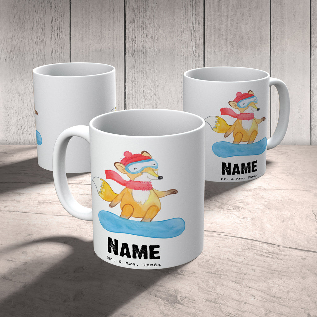 Personalisierte Tasse Fuchs Snowboarden Tage Personalisierte Tasse, Namenstasse, Wunschname, Personalisiert, Tasse, Namen, Drucken, Tasse mit Namen, Geschenk, Sport, Sportart, Hobby, Schenken, Danke, Dankeschön, Auszeichnung, Gewinn, Sportler, Snowboard, snowboarden, Wintersport, Snowboardschule, Winterurlaub