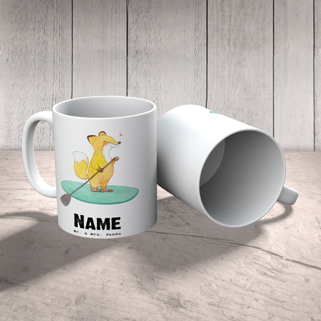 Personalisierte Tasse Fuchs Stand Up Paddling Tage Personalisierte Tasse, Namenstasse, Wunschname, Personalisiert, Tasse, Namen, Drucken, Tasse mit Namen, Geschenk, Sport, Sportart, Hobby, Schenken, Danke, Dankeschön, Auszeichnung, Gewinn, Sportler, Stand Up Paddling, Paddle Boarding, SUB, subben, Stand up paddle