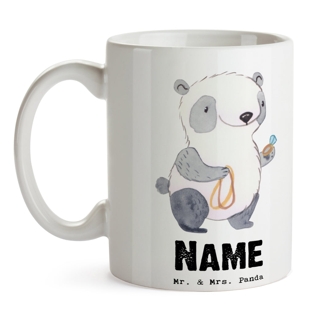 Personalisierte Tasse Juwelier mit Herz Personalisierte Tasse, Namenstasse, Wunschname, Personalisiert, Tasse, Namen, Drucken, Tasse mit Namen, Beruf, Ausbildung, Jubiläum, Abschied, Rente, Kollege, Kollegin, Geschenk, Schenken, Arbeitskollege, Mitarbeiter, Firma, Danke, Dankeschön, Juwelier, Goldschmied, Schmuckwarenhändler, Schmuckgeschäft, Eröffnung