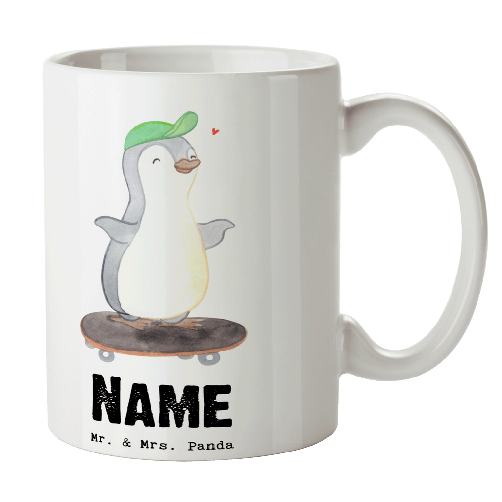 Personalisierte Tasse Pinguin Skateboarden Tage Personalisierte Tasse, Namenstasse, Wunschname, Personalisiert, Tasse, Namen, Drucken, Tasse mit Namen, Geschenk, Sport, Sportart, Hobby, Schenken, Danke, Dankeschön, Auszeichnung, Gewinn, Sportler, Skateboarden, Skateboard fahren, Skaten, Skateboard, Skateplatz