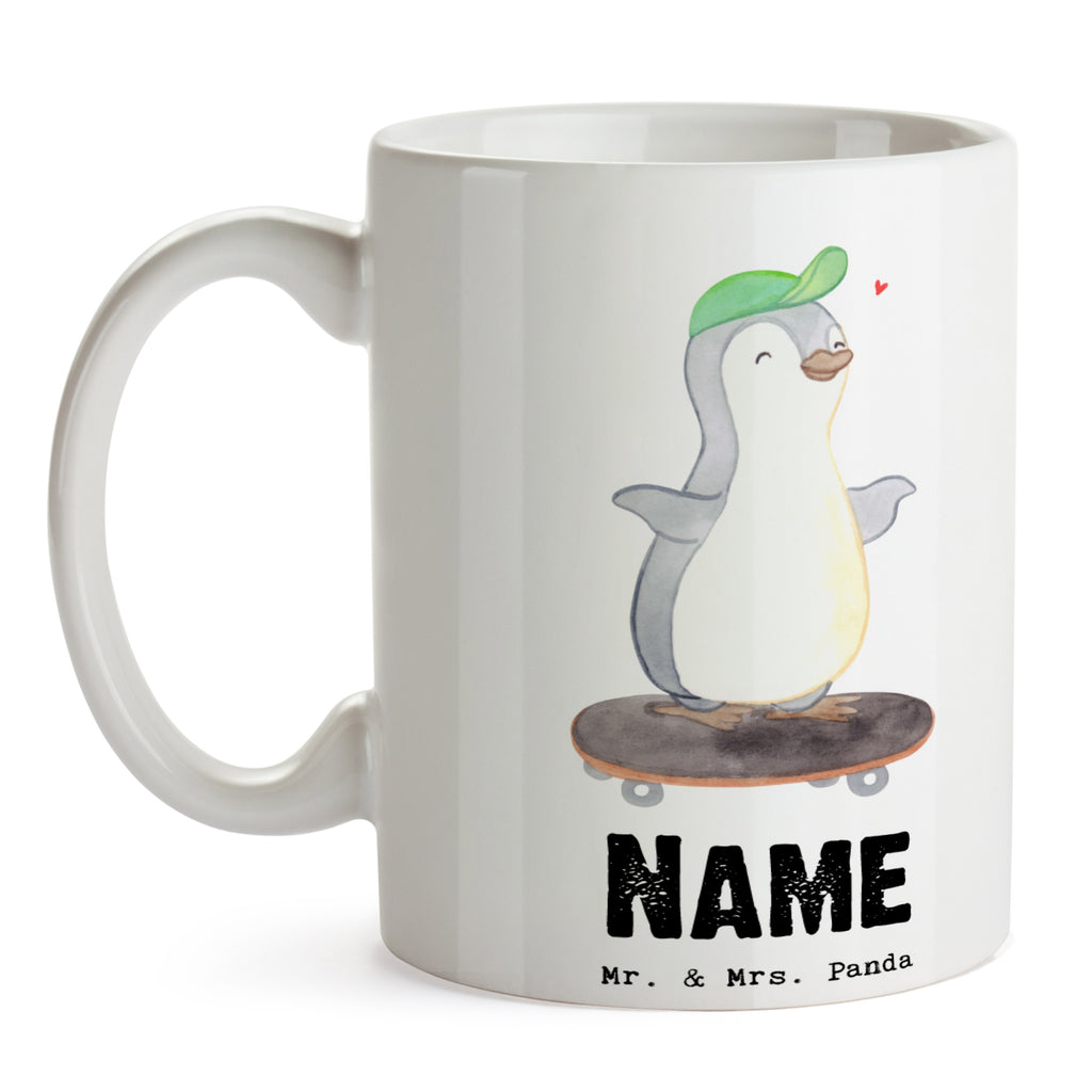 Personalisierte Tasse Pinguin Skateboarden Tage Personalisierte Tasse, Namenstasse, Wunschname, Personalisiert, Tasse, Namen, Drucken, Tasse mit Namen, Geschenk, Sport, Sportart, Hobby, Schenken, Danke, Dankeschön, Auszeichnung, Gewinn, Sportler, Skateboarden, Skateboard fahren, Skaten, Skateboard, Skateplatz