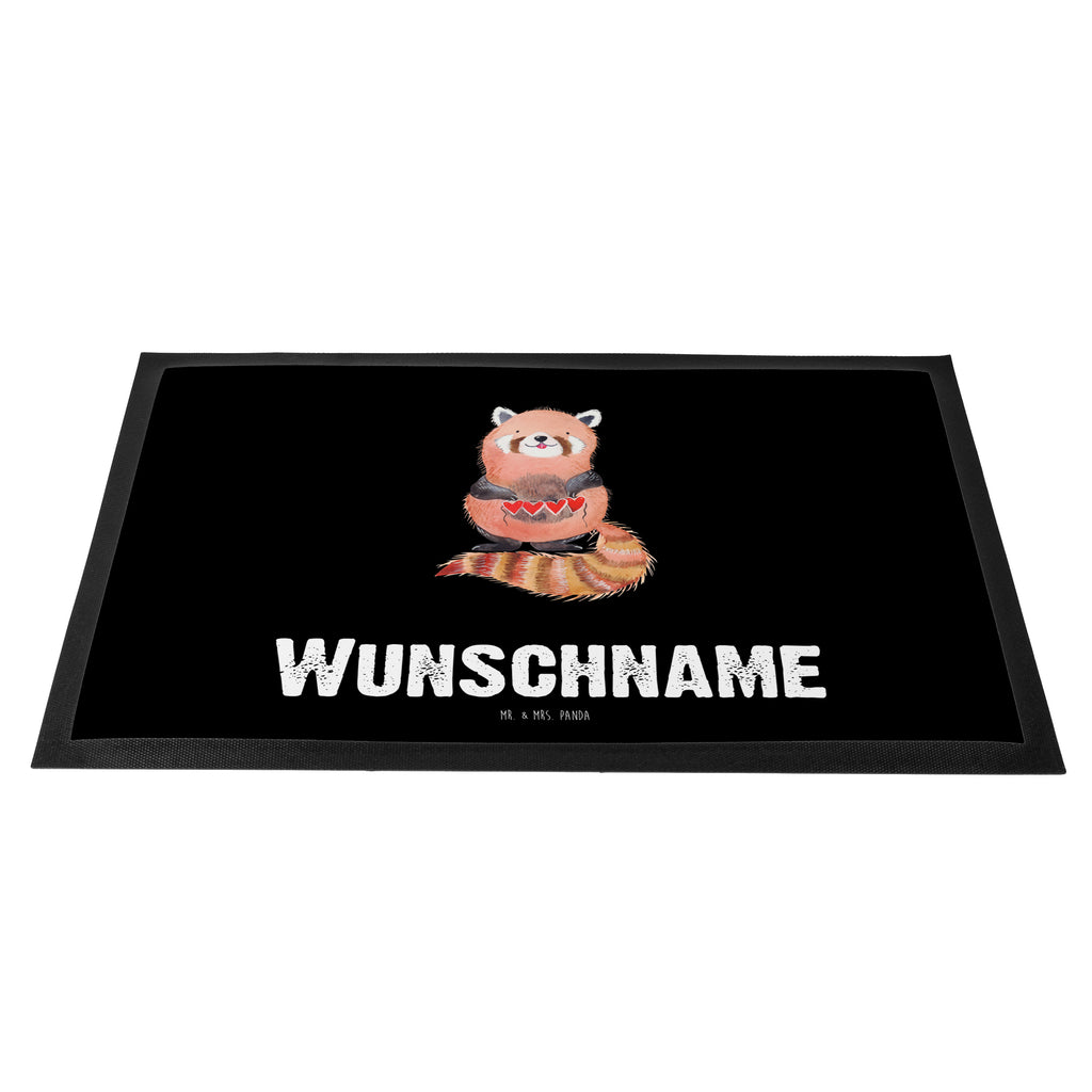 Personalisierte Fußmatte Roter Panda Personalisierte Fußmatte, Fußmatte mit Namen, Personalisieruung, Personalisiert, Fußmatte bedrucken, Türvorleger mit Namen, Haustürmatte personalisiert, Namensfussmatte, Wunschnamen, Bedrucken, Türvorleger personalisiert, süße Tiermotive, gute Laune, lustige Sprüche, Tiere, Panda, Liebe, Rot, Herz, Liebling, Lieblingsmensch