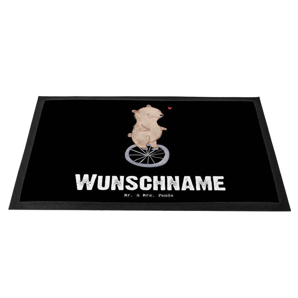 Personalisierte Fußmatte Bär Einrad fahren Tage Personalisierte Fußmatte, Fußmatte mit Namen, Personalisieruung, Personalisiert, Fußmatte bedrucken, Türvorleger mit Namen, Haustürmatte personalisiert, Namensfussmatte, Wunschnamen, Bedrucken, Türvorleger personalisiert, Geschenk, Sport, Sportart, Hobby, Schenken, Danke, Dankeschön, Auszeichnung, Gewinn, Sportler, Einrad fahren