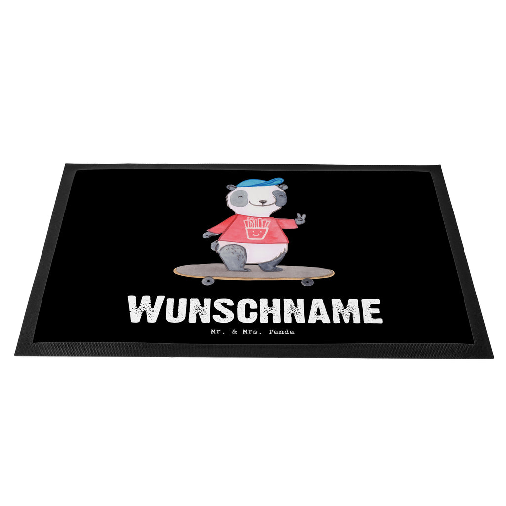 Personalisierte Fußmatte Panda Longboard fahren Tage Personalisierte Fußmatte, Fußmatte mit Namen, Personalisieruung, Personalisiert, Fußmatte bedrucken, Türvorleger mit Namen, Haustürmatte personalisiert, Namensfussmatte, Wunschnamen, Bedrucken, Türvorleger personalisiert, Geschenk, Sport, Sportart, Hobby, Schenken, Danke, Dankeschön, Auszeichnung, Gewinn, Sportler, Longboard fahren, Skaten