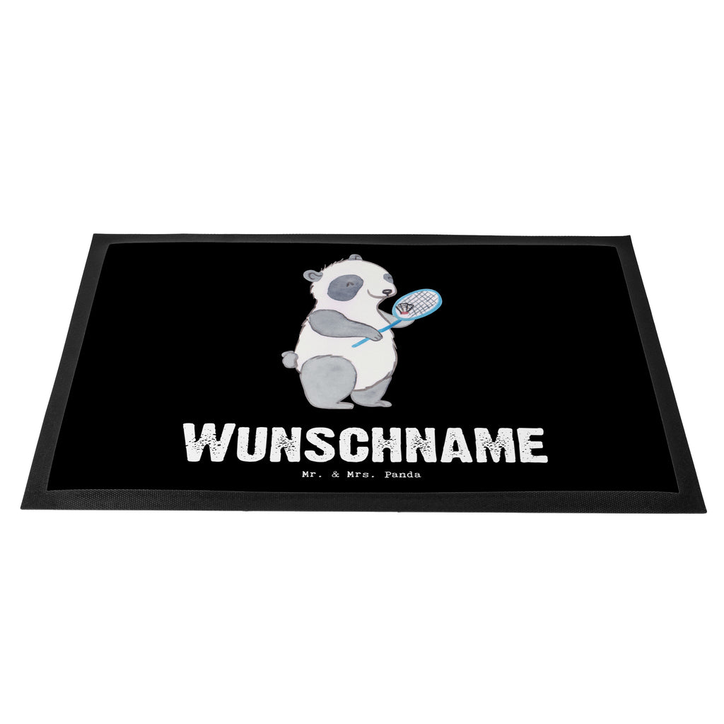 Personalisierte Fußmatte Panda Badminton  Tage Personalisierte Fußmatte, Fußmatte mit Namen, Personalisieruung, Personalisiert, Fußmatte bedrucken, Türvorleger mit Namen, Haustürmatte personalisiert, Namensfussmatte, Wunschnamen, Bedrucken, Türvorleger personalisiert, Geschenk, Sport, Sportart, Hobby, Schenken, Danke, Dankeschön, Auszeichnung, Gewinn, Sportler, Badminton, Badminton spielen