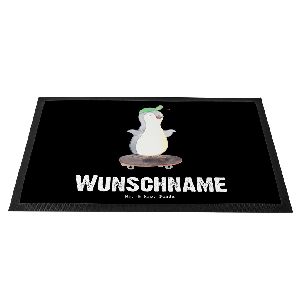 Personalisierte Fußmatte Pinguin Skateboarden Tage Personalisierte Fußmatte, Fußmatte mit Namen, Personalisieruung, Personalisiert, Fußmatte bedrucken, Türvorleger mit Namen, Haustürmatte personalisiert, Namensfussmatte, Wunschnamen, Bedrucken, Türvorleger personalisiert, Geschenk, Sport, Sportart, Hobby, Schenken, Danke, Dankeschön, Auszeichnung, Gewinn, Sportler, Skateboarden, Skateboard fahren, Skaten, Skateboard, Skateplatz