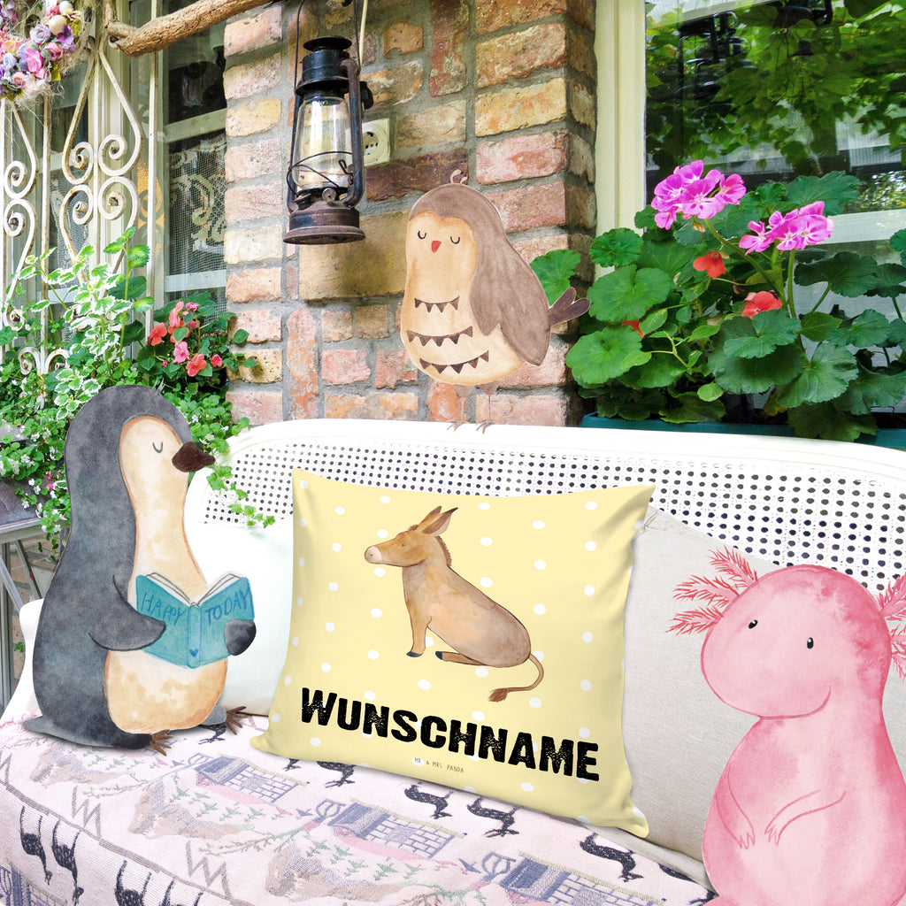 Personalisiertes Kissen Esel Kissen, personalisiert, Name, Wunschname, bedrucken, Kopfkissen, Tiermotive, Gute Laune, lustige Sprüche, Tiere, Esel, Weisheit, Lebensmut, Lebensglück, Ziel, Lebensziel, Mut, erfolg, tapferkeit, positive gedanken, zuversicht