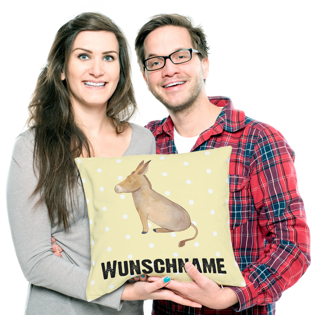 Personalisiertes Kissen Esel Kissen, personalisiert, Name, Wunschname, bedrucken, Kopfkissen, Tiermotive, Gute Laune, lustige Sprüche, Tiere, Esel, Weisheit, Lebensmut, Lebensglück, Ziel, Lebensziel, Mut, erfolg, tapferkeit, positive gedanken, zuversicht