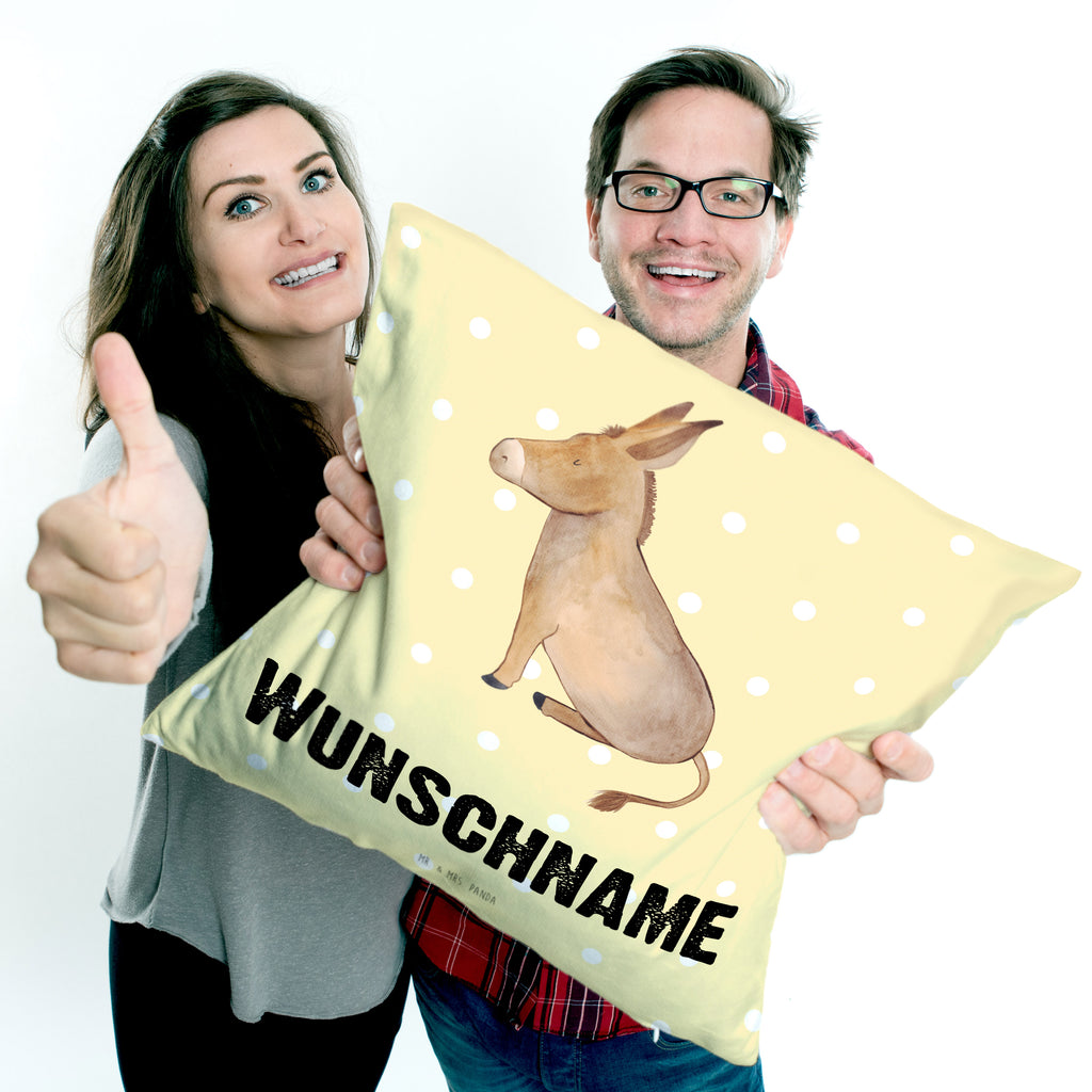 Personalisiertes Kissen Esel Kissen, personalisiert, Name, Wunschname, bedrucken, Kopfkissen, Tiermotive, Gute Laune, lustige Sprüche, Tiere, Esel, Weisheit, Lebensmut, Lebensglück, Ziel, Lebensziel, Mut, erfolg, tapferkeit, positive gedanken, zuversicht