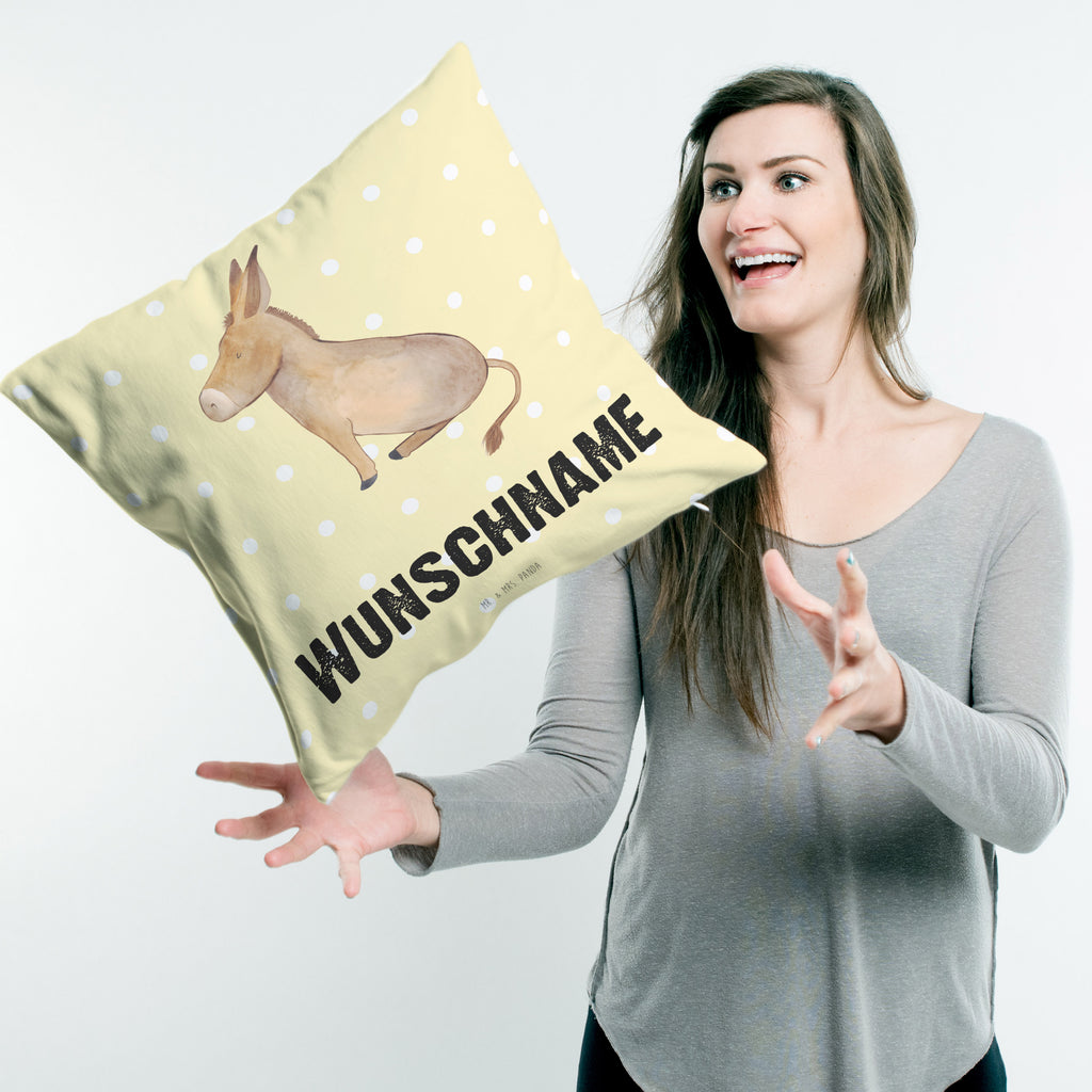 Personalisiertes Kissen Esel Kissen, personalisiert, Name, Wunschname, bedrucken, Kopfkissen, Tiermotive, Gute Laune, lustige Sprüche, Tiere, Esel, Weisheit, Lebensmut, Lebensglück, Ziel, Lebensziel, Mut, erfolg, tapferkeit, positive gedanken, zuversicht