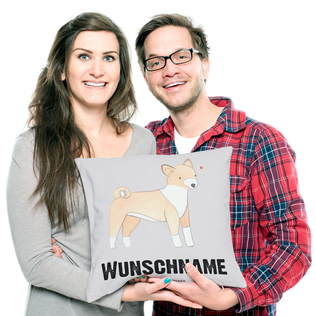 Personalisiertes Kissen Basenji Lebensretter Kissen, personalisiert, Name, Wunschname, bedrucken, Kopfkissen, Hund, Hunderasse, Rassehund, Hundebesitzer, Geschenk, Tierfreund, Schenken, Welpe, Kongo-Terrier, Basenji