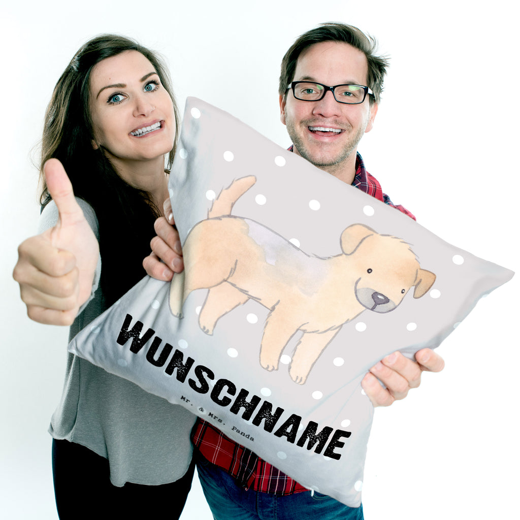 Personalisiertes Kissen Border Terrier Moment Kissen, personalisiert, Name, Wunschname, bedrucken, Kopfkissen, Hund, Hunderasse, Rassehund, Hundebesitzer, Geschenk, Tierfreund, Schenken, Welpe, Border Terrier