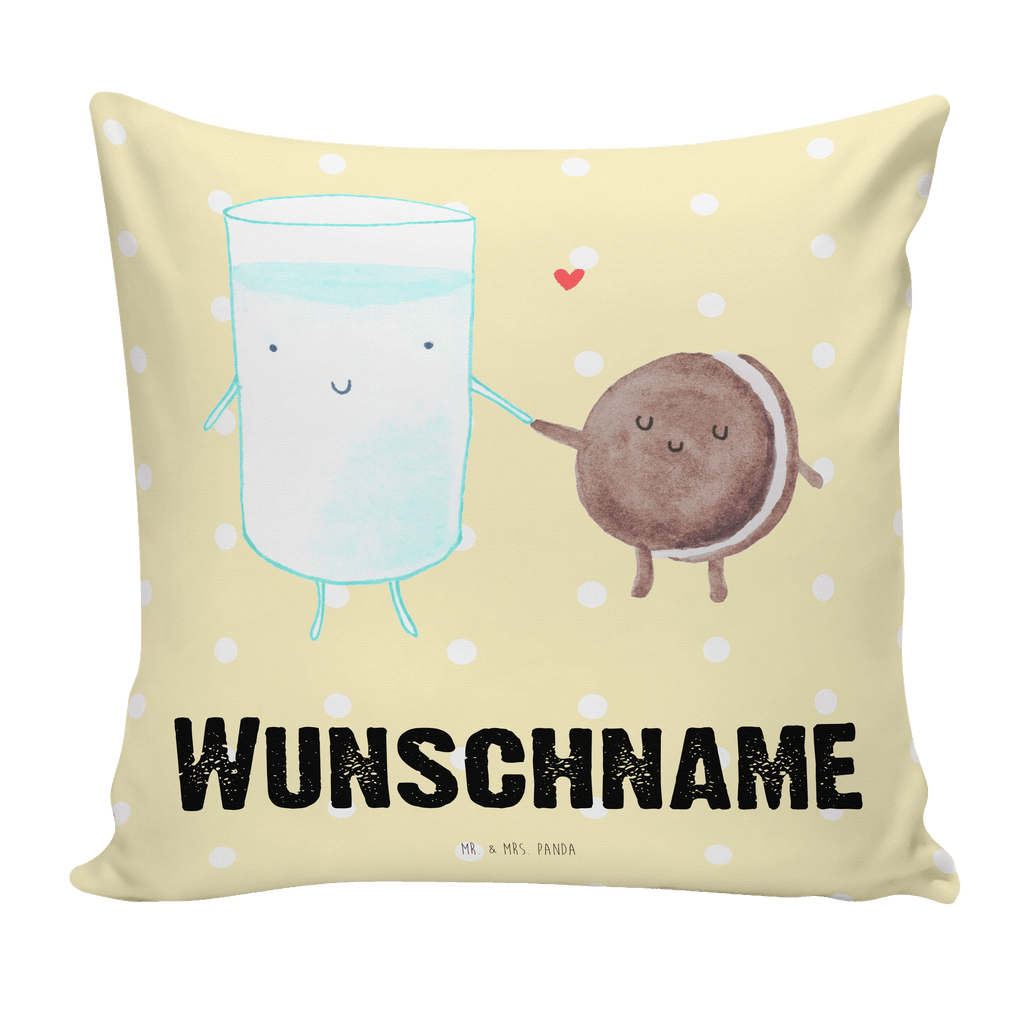 Personalisiertes Kissen Milch & Keks Kissen, personalisiert, Name, Wunschname, bedrucken, Kopfkissen, süße Tiermotive, gute Laune, lustige Sprüche, Tiere, Milk, Cookie, Milch, Keks, Kekse, Kaffee, Einladung Frühstück, Motiv süß, romantisch, perfektes Paar