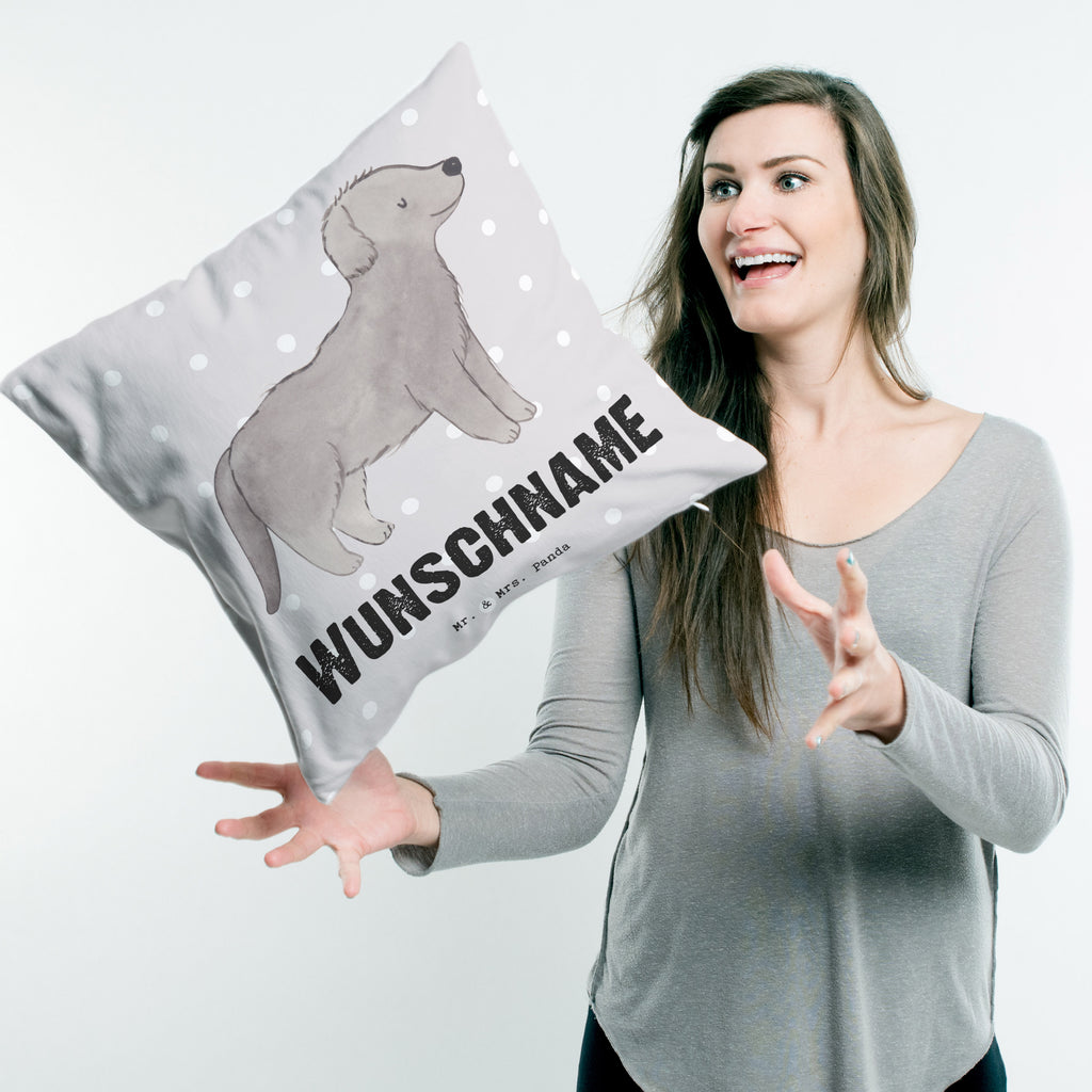 Personalisiertes Kissen Neufundländer Lebensretter Kissen, personalisiert, Name, Wunschname, bedrucken, Kopfkissen, Hund, Hunderasse, Rassehund, Hundebesitzer, Geschenk, Tierfreund, Schenken, Welpe, Neufundländer, Newfoundland