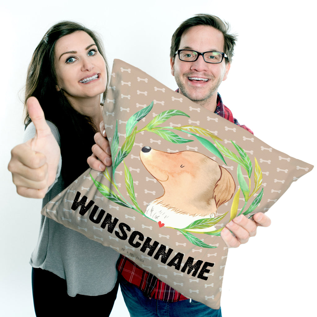 Personalisiertes Kissen Hund Ranke Kissen, personalisiert, Name, Wunschname, bedrucken, Kopfkissen, Hund, Hundemotiv, Haustier, Hunderasse, Tierliebhaber, Hundebesitzer, Sprüche, Ranke, Therapie, Selbsttherapie, Hundeliebe, Hundeglück, Hunde