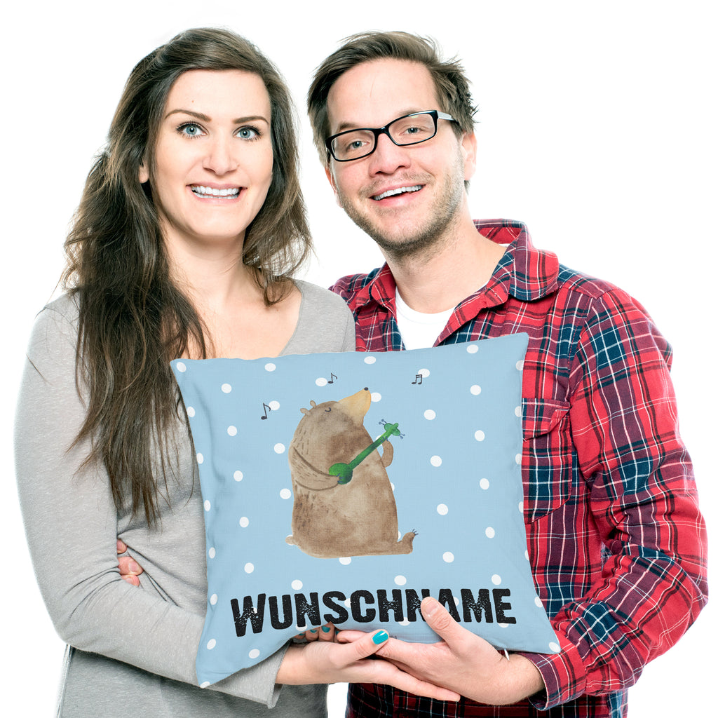Personalisiertes Kissen Bär Lied Kissen, personalisiert, Name, Wunschname, bedrucken, Kopfkissen, Bär, Teddy, Teddybär, Bärchen, Bear, Liebeslied, Lied, Song, Valentinstag, Valentine, Geschenk, Partner, Liebe, Freundin, Frau, Herz, Spruch