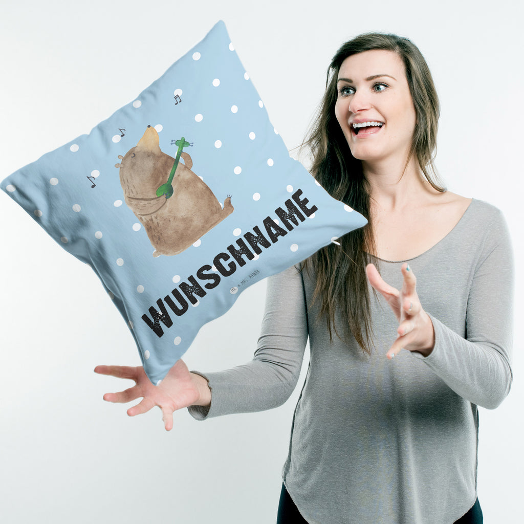 Personalisiertes Kissen Bär Lied Kissen, personalisiert, Name, Wunschname, bedrucken, Kopfkissen, Bär, Teddy, Teddybär, Bärchen, Bear, Liebeslied, Lied, Song, Valentinstag, Valentine, Geschenk, Partner, Liebe, Freundin, Frau, Herz, Spruch