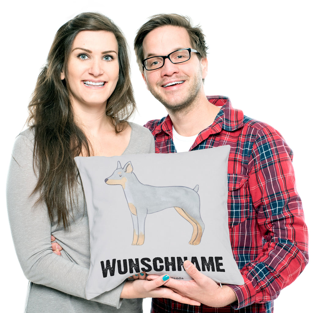 Personalisiertes Kissen Dobermann Pinscher Moment Kissen, personalisiert, Name, Wunschname, bedrucken, Kopfkissen, Hund, Hunderasse, Rassehund, Hundebesitzer, Geschenk, Tierfreund, Schenken, Welpe, Dobermann Pinscher