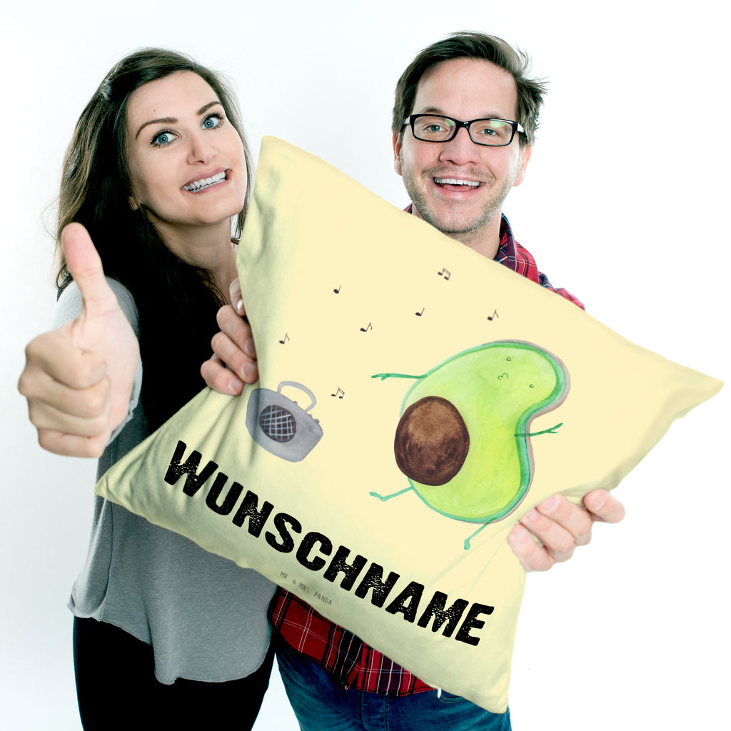 Personalisiertes Kissen Avocado tanzt Kissen, personalisiert, Name, Wunschname, bedrucken, Kopfkissen, Avocado, Veggie, Vegan, Gesund
