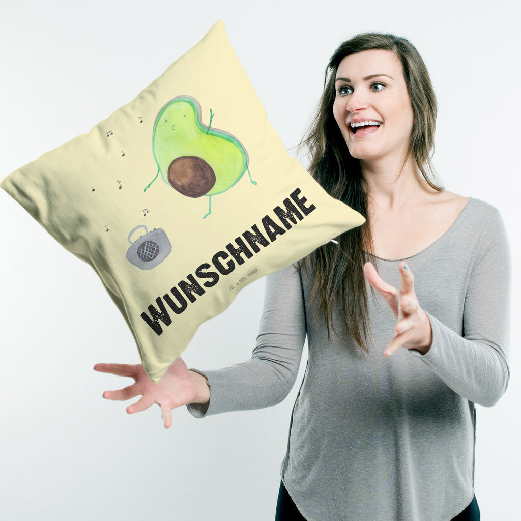 Personalisiertes Kissen Avocado tanzt Kissen, personalisiert, Name, Wunschname, bedrucken, Kopfkissen, Avocado, Veggie, Vegan, Gesund