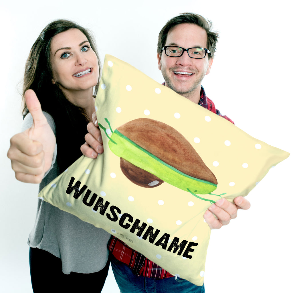 Personalisiertes Kissen Avocado Yoga Kissen, personalisiert, Name, Wunschname, bedrucken, Kopfkissen, Avocado, Veggie, Vegan, Gesund, Avocado Yoga Vegan