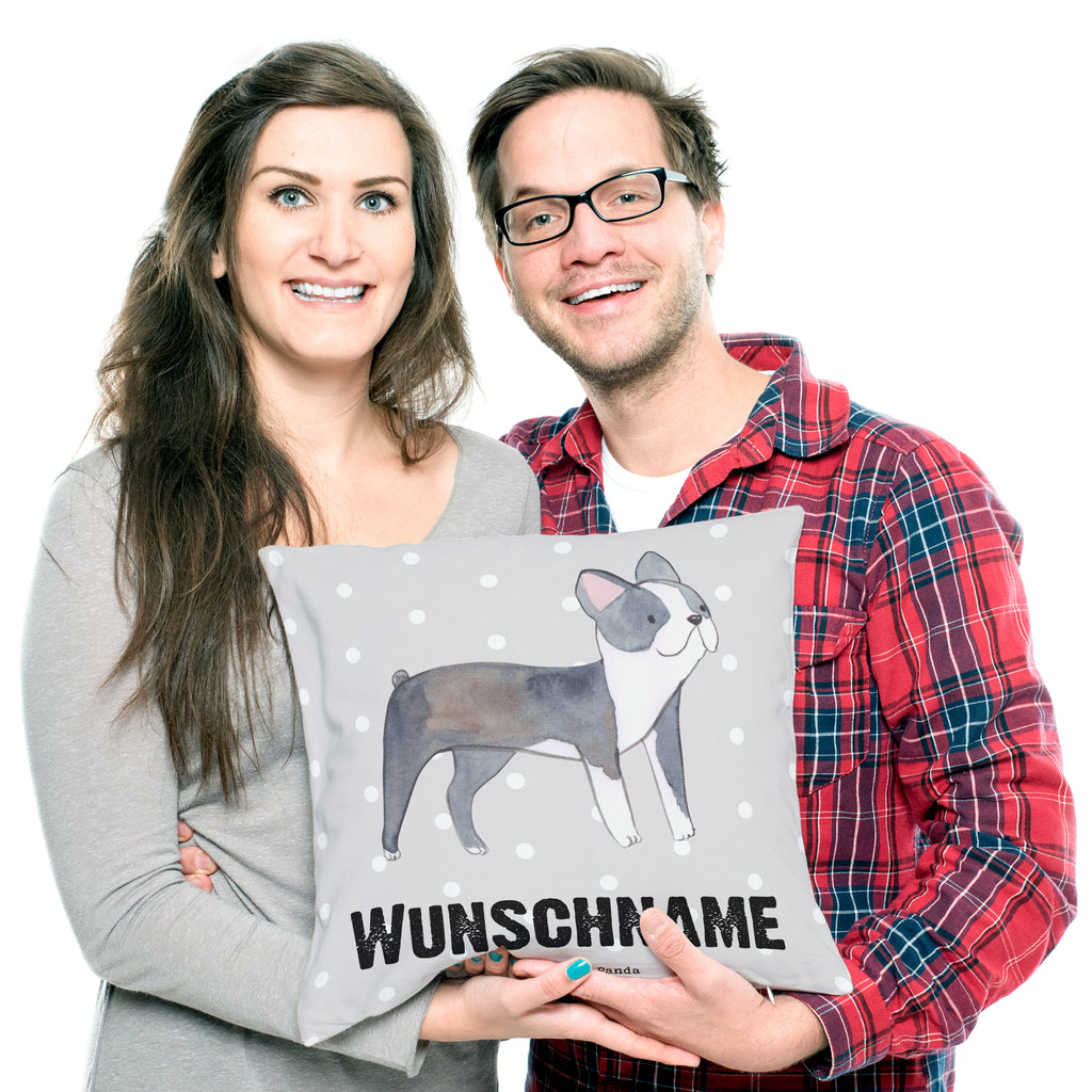 Personalisiertes Kissen Boston Terrier Moment Kissen, personalisiert, Name, Wunschname, bedrucken, Kopfkissen, Hund, Hunderasse, Rassehund, Hundebesitzer, Geschenk, Tierfreund, Schenken, Welpe, Boston Terrier