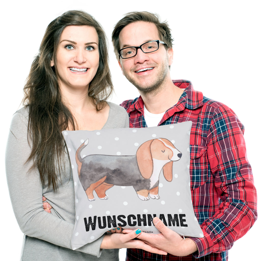 Personalisiertes Kissen Basset Hound Lebensretter Kissen, personalisiert, Name, Wunschname, bedrucken, Kopfkissen, Hund, Hunderasse, Rassehund, Hundebesitzer, Geschenk, Tierfreund, Schenken, Welpe, Basset Hound, Basset