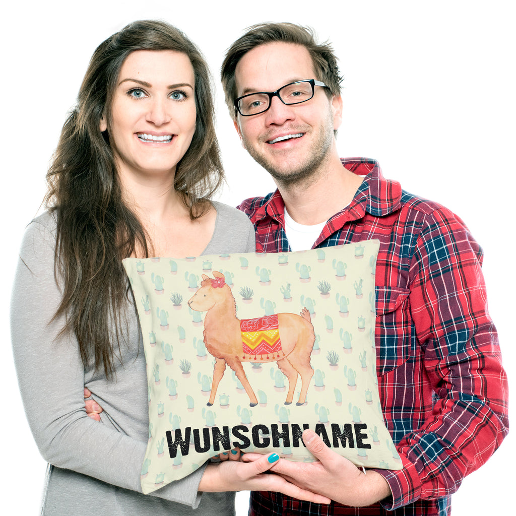 Personalisiertes Kissen Alpaka stolz Kissen, personalisiert, Name, Wunschname, bedrucken, Kopfkissen, Alpaka, Lama