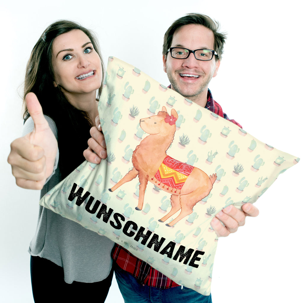 Personalisiertes Kissen Alpaka stolz Kissen, personalisiert, Name, Wunschname, bedrucken, Kopfkissen, Alpaka, Lama