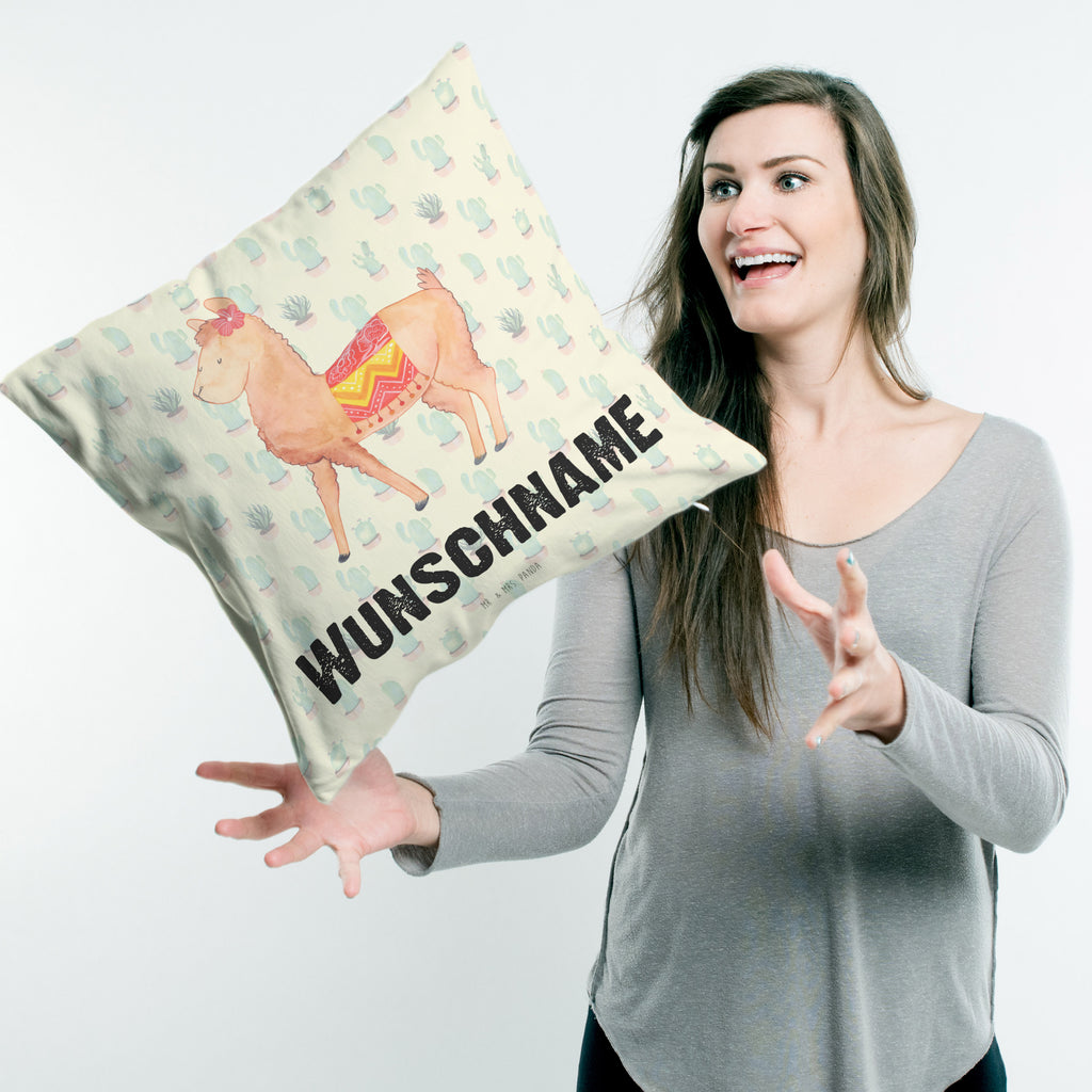 Personalisiertes Kissen Alpaka stolz Kissen, personalisiert, Name, Wunschname, bedrucken, Kopfkissen, Alpaka, Lama