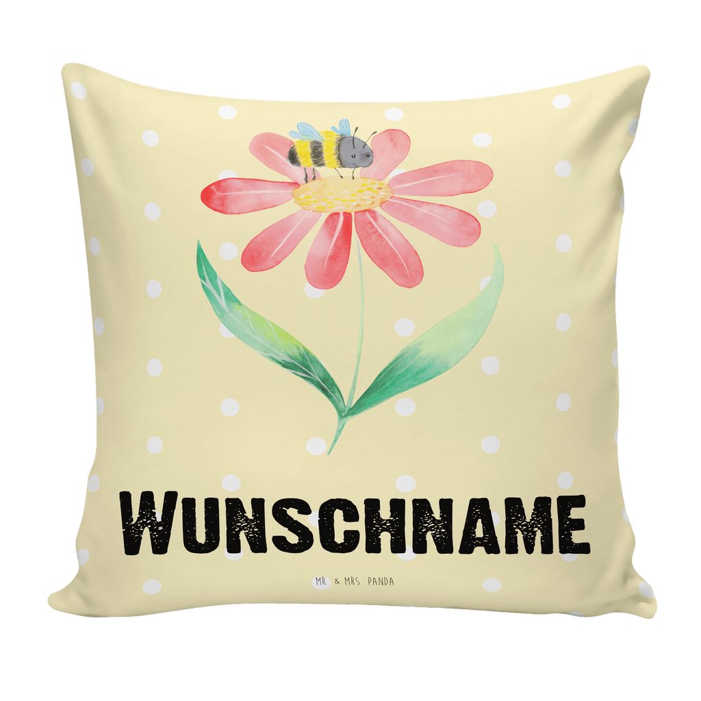 Personalisiertes Kissen Hummel Blume Kissen, personalisiert, Name, Wunschname, bedrucken, Kopfkissen, Tiermotive, Gute Laune, lustige Sprüche, Tiere, Hummel, Blume, Wespe, Flauschig, Natur, Feld, Hummeln, Biene