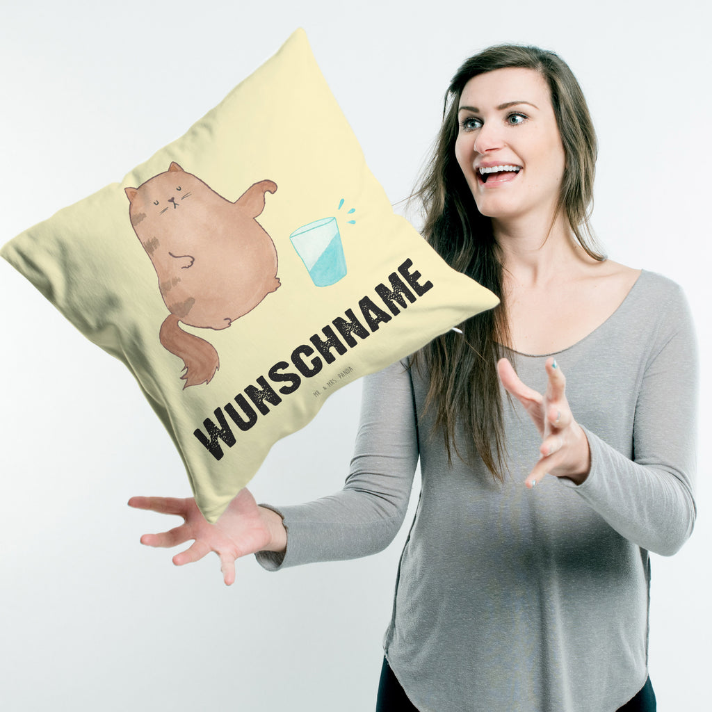 Personalisiertes Kissen Katze Wasserglas Kissen, personalisiert, Name, Wunschname, bedrucken, Kopfkissen, Katze, Katzenmotiv, Katzenfan, Katzendeko, Katzenfreund, Katzenliebhaber, Katzenprodukte, Katzenartikel, Katzenaccessoires, Katzensouvenirs, Katzenliebhaberprodukte, Katzenmotive, Katzen, Kater, Mietze, Cat, Cats, Katzenhalter, Katzenbesitzerin, Haustier, Wasser, Glas