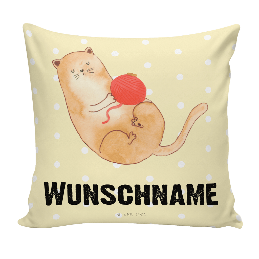 Personalisiertes Kissen Katzen Wollknäul Kissen, personalisiert, Name, Wunschname, bedrucken, Kopfkissen, Katze, Katzenmotiv, Katzenfan, Katzendeko, Katzenfreund, Katzenliebhaber, Katzenprodukte, Katzenartikel, Katzenaccessoires, Katzensouvenirs, Katzenliebhaberprodukte, Katzenmotive, Katzen, Kater, Mietze, Cat, Cats, Katzenhalter, Katzenbesitzerin, Haustier, Wollknäuel, Wolle, Spielen, Spiel, verspielt
