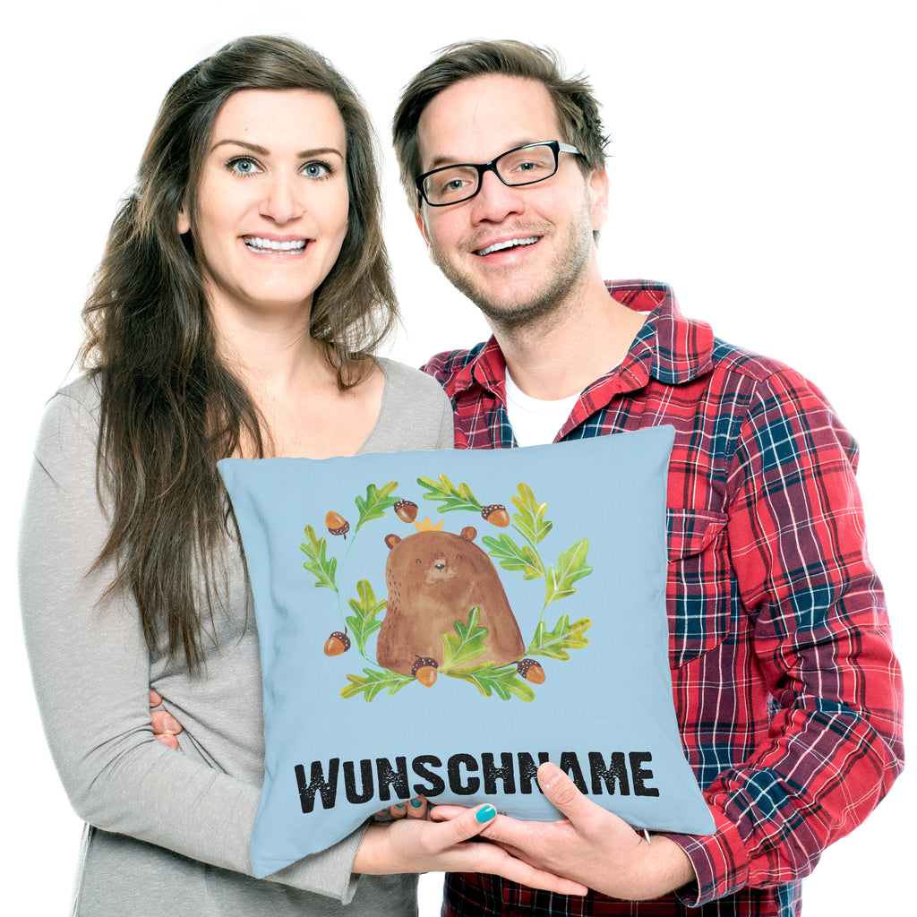 Personalisiertes Kissen Bär König Kissen, personalisiert, Name, Wunschname, bedrucken, Kopfkissen, Bär, Teddy, Teddybär, Papa, Papa Bär, bester Vater, bester Papa, weltbester Papa, Vatertag, Vater, Dad, Daddy, Papi