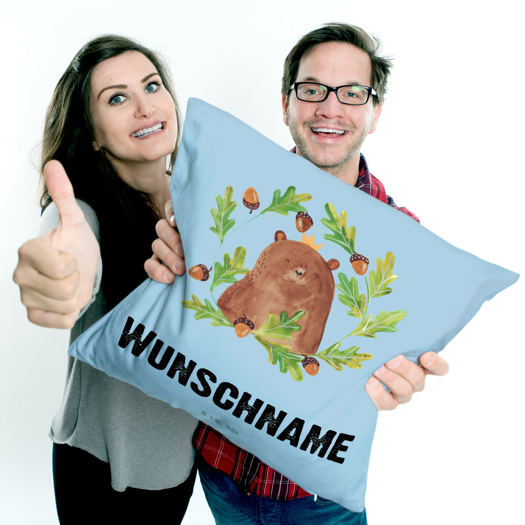 Personalisiertes Kissen Bär König Kissen, personalisiert, Name, Wunschname, bedrucken, Kopfkissen, Bär, Teddy, Teddybär, Papa, Papa Bär, bester Vater, bester Papa, weltbester Papa, Vatertag, Vater, Dad, Daddy, Papi