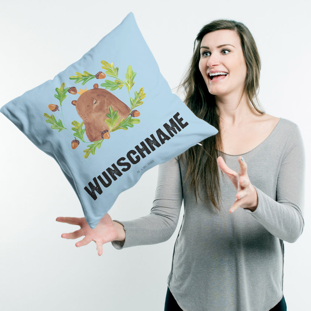 Personalisiertes Kissen Bär König Kissen, personalisiert, Name, Wunschname, bedrucken, Kopfkissen, Bär, Teddy, Teddybär, Papa, Papa Bär, bester Vater, bester Papa, weltbester Papa, Vatertag, Vater, Dad, Daddy, Papi