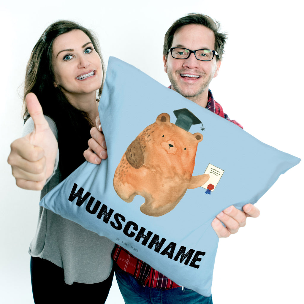Personalisiertes Kissen Prüfungsbär Kissen, personalisiert, Name, Wunschname, bedrucken, Kopfkissen, Bär, Teddy, Teddybär, Abitur, Prüfungen, Prüfung bestanden, Abschluss, Zeugnis, Abschlusszeugnis