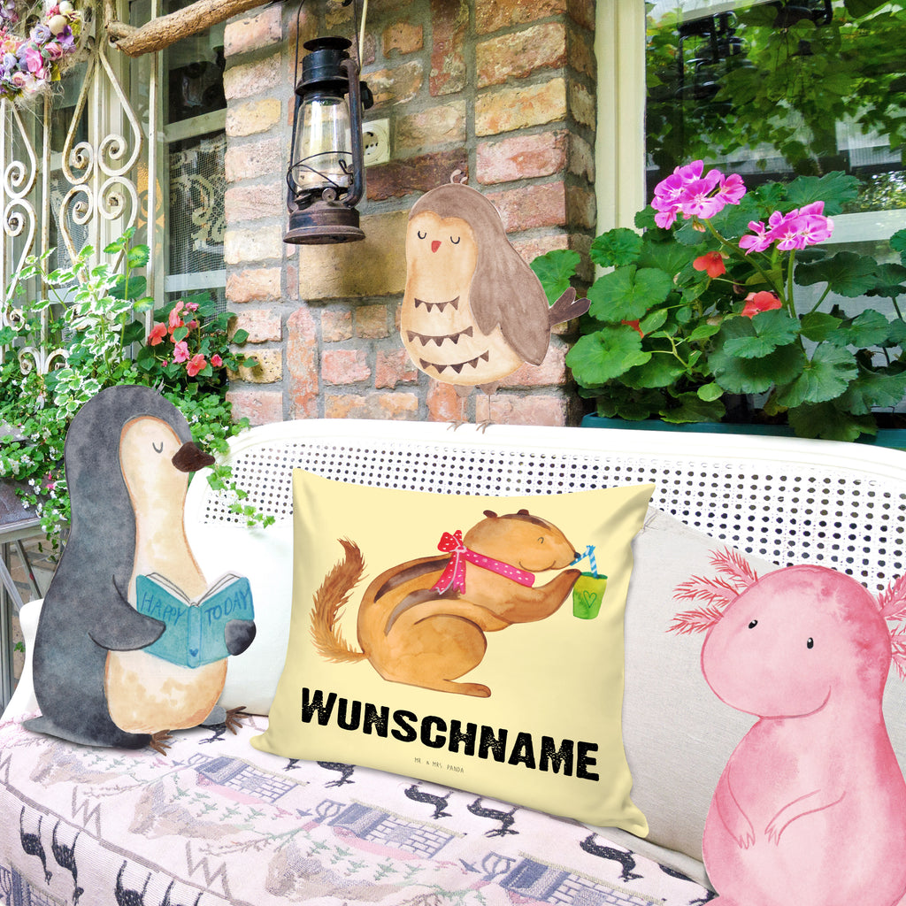 Personalisiertes Kissen Eichhörnchen Smoothie Kissen, personalisiert, Name, Wunschname, bedrucken, Kopfkissen, süße Tiermotive, gute Laune, lustige Sprüche, Tiere, Green Smoothies, Diät, Abnehmen, Streifenhörnchen, Eichhörnchen