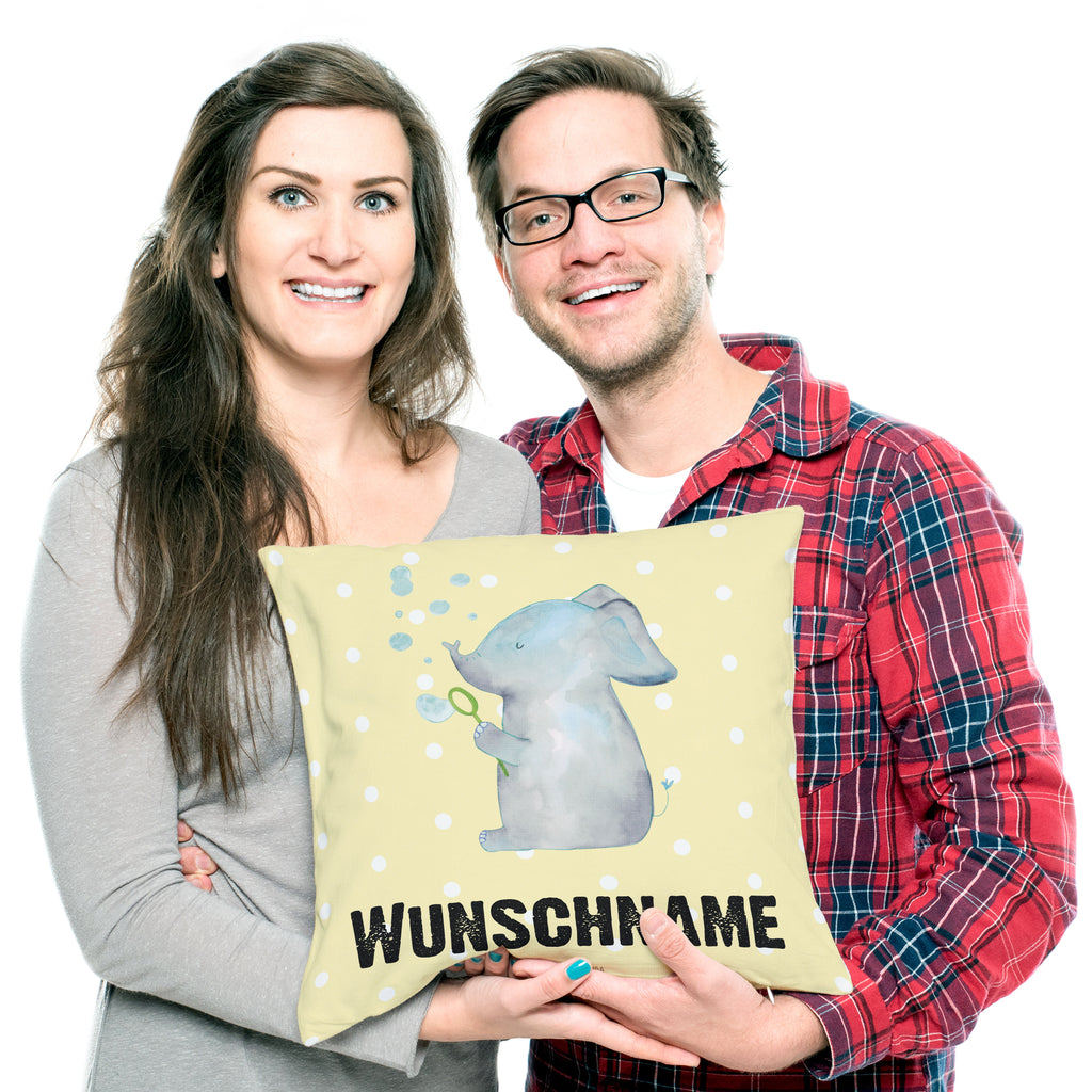 Personalisiertes Kissen Elefant Seifenblasen Kissen, personalisiert, Name, Wunschname, bedrucken, Kopfkissen, Tiermotive, Gute Laune, lustige Sprüche, Tiere, Elefant, Elefanten, Dickhäter, Rüsseltier, Seifenblasen, Liebe, Heimat, Gefühl. Daheim, Liebesbeweis, Liebesspruch