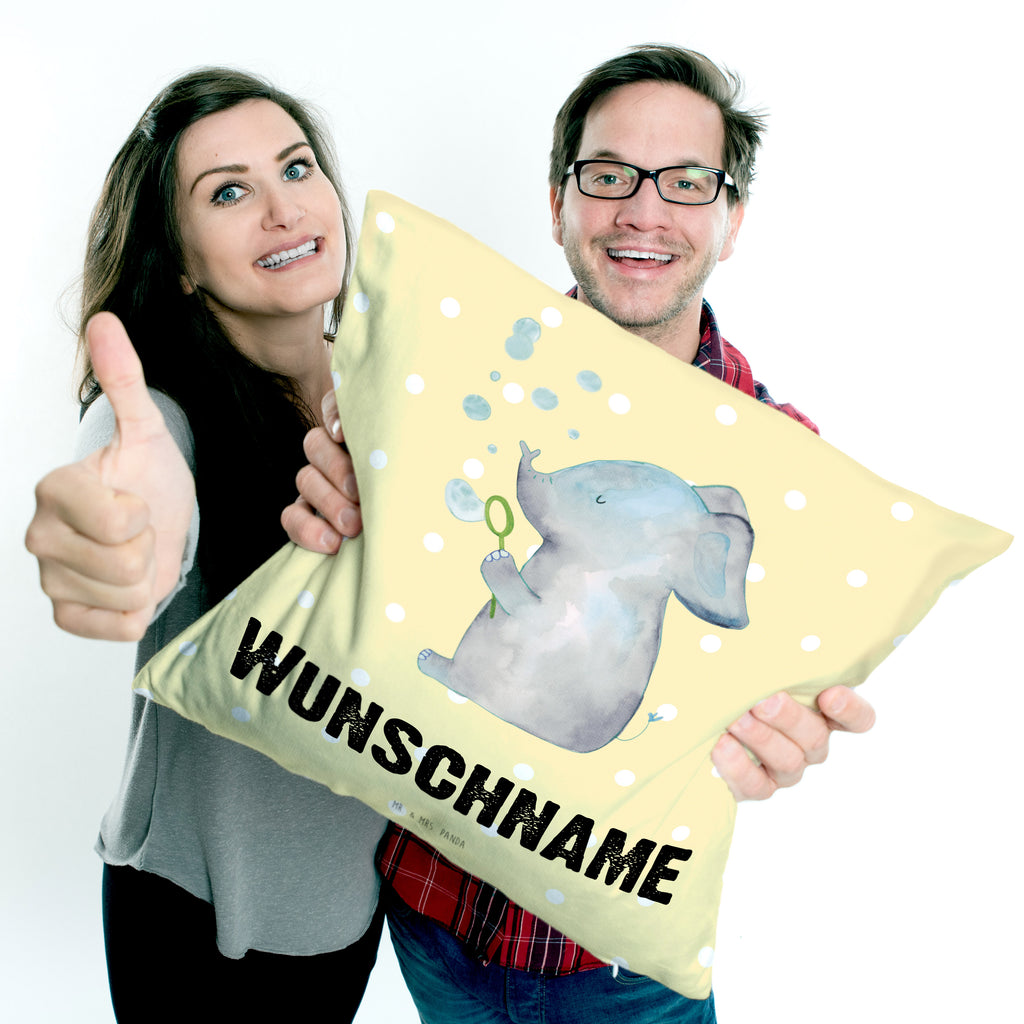 Personalisiertes Kissen Elefant Seifenblasen Kissen, personalisiert, Name, Wunschname, bedrucken, Kopfkissen, Tiermotive, Gute Laune, lustige Sprüche, Tiere, Elefant, Elefanten, Dickhäter, Rüsseltier, Seifenblasen, Liebe, Heimat, Gefühl. Daheim, Liebesbeweis, Liebesspruch