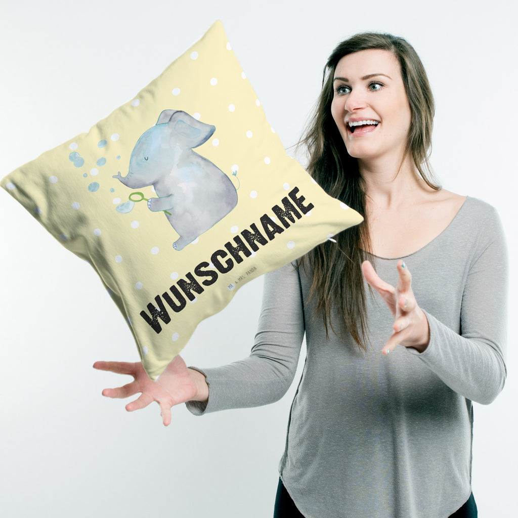 Personalisiertes Kissen Elefant Seifenblasen Kissen, personalisiert, Name, Wunschname, bedrucken, Kopfkissen, Tiermotive, Gute Laune, lustige Sprüche, Tiere, Elefant, Elefanten, Dickhäter, Rüsseltier, Seifenblasen, Liebe, Heimat, Gefühl. Daheim, Liebesbeweis, Liebesspruch