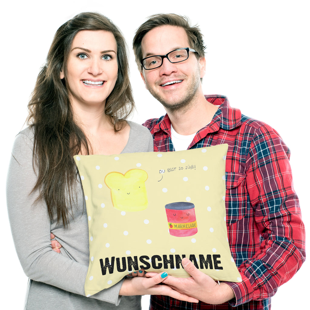 Personalisiertes Kissen Toast & Marmelade Kissen, personalisiert, Name, Wunschname, bedrucken, Kopfkissen, süße Tiermotive, gute Laune, lustige Sprüche, Tiere, Toast, Marmelade, Dreamteam, süße Postkarte, süß, Küche Deko, Küche Spruch, Frühstück Einladung, Brot, Toastbrot
