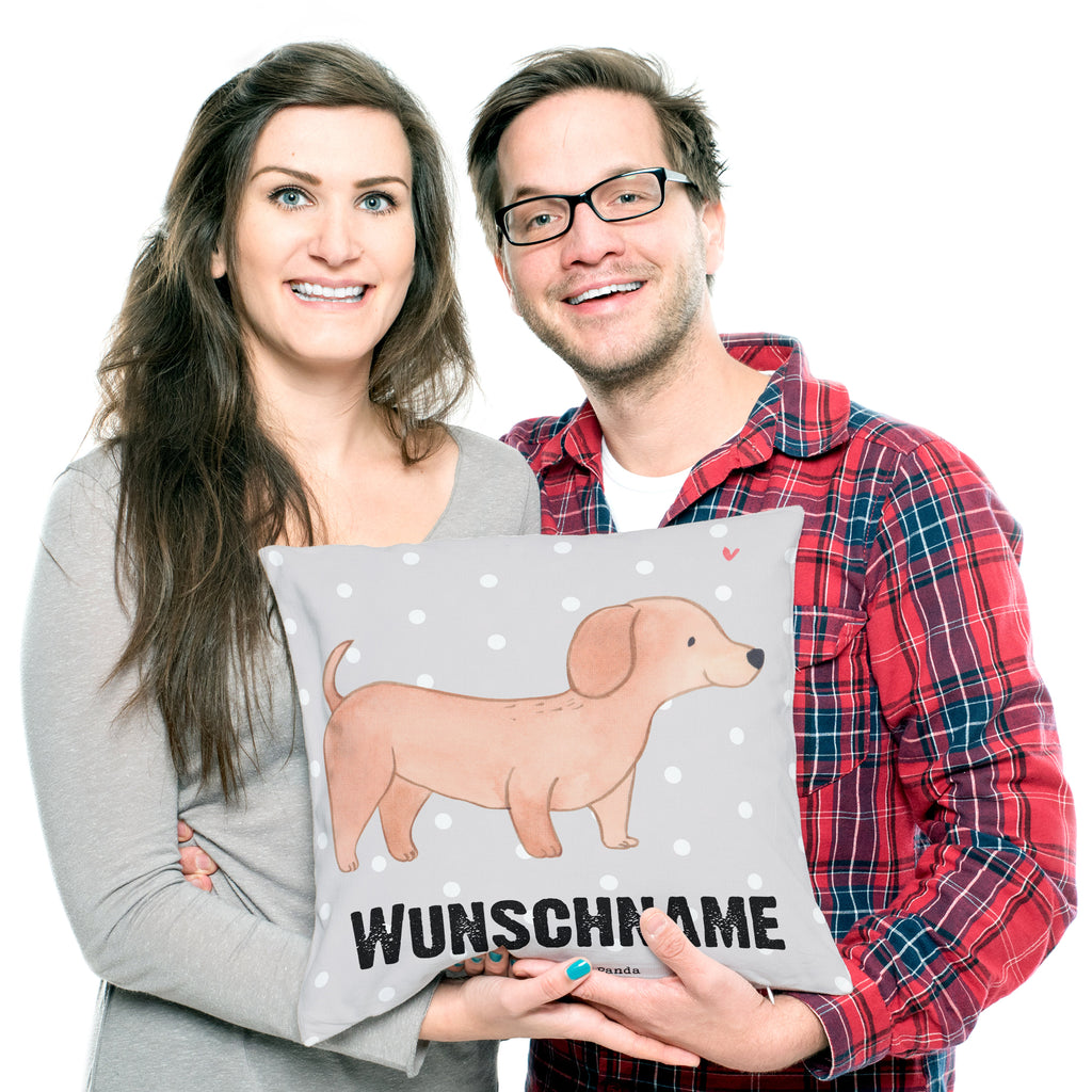Personalisiertes Kissen Dackel Kurzhaardackel Lebensretter Kissen, personalisiert, Name, Wunschname, bedrucken, Kopfkissen, Hund, Hunderasse, Rassehund, Hundebesitzer, Geschenk, Tierfreund, Schenken, Welpe, Teckel, Dachshund, Kurzhaardackel