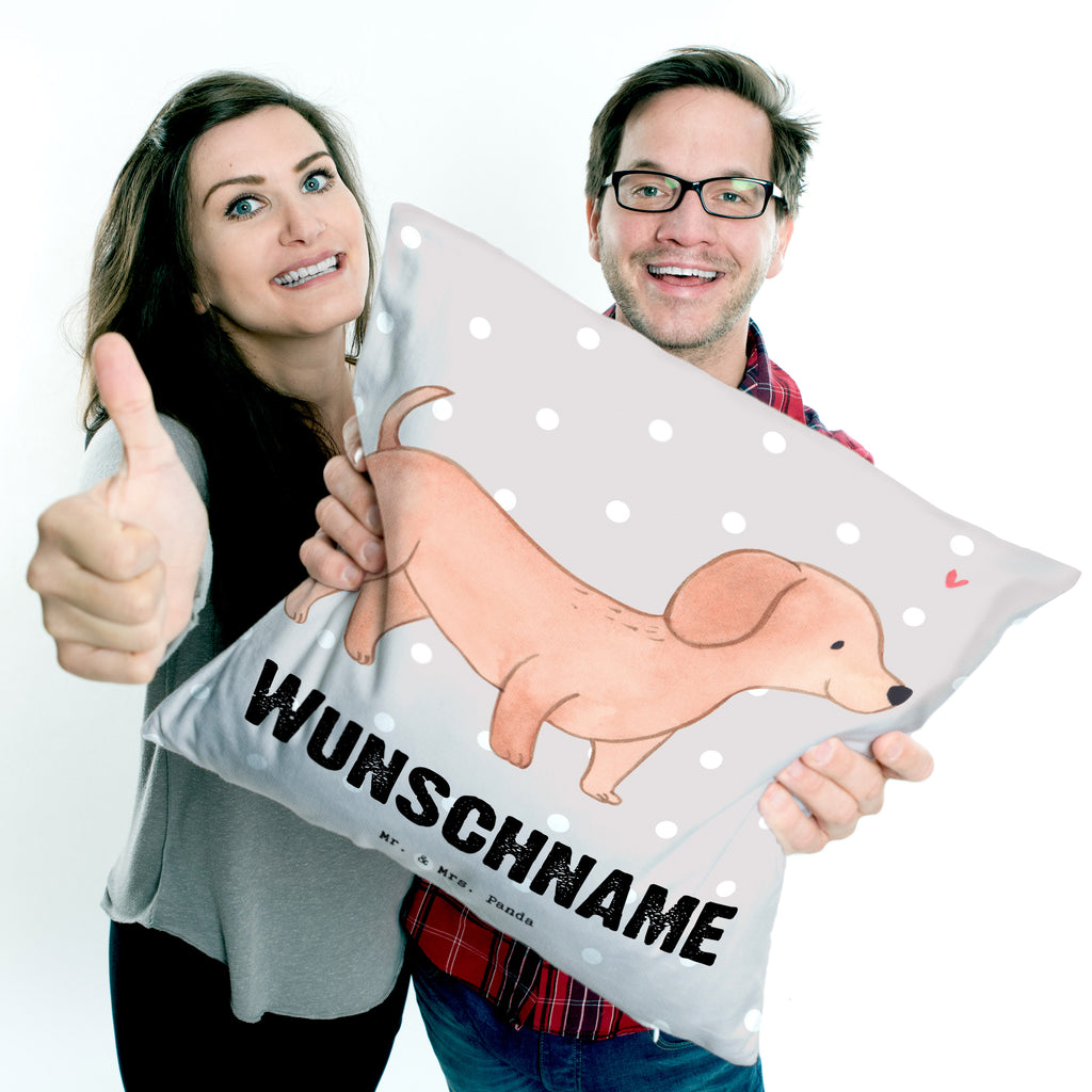 Personalisiertes Kissen Dackel Kurzhaardackel Lebensretter Kissen, personalisiert, Name, Wunschname, bedrucken, Kopfkissen, Hund, Hunderasse, Rassehund, Hundebesitzer, Geschenk, Tierfreund, Schenken, Welpe, Teckel, Dachshund, Kurzhaardackel