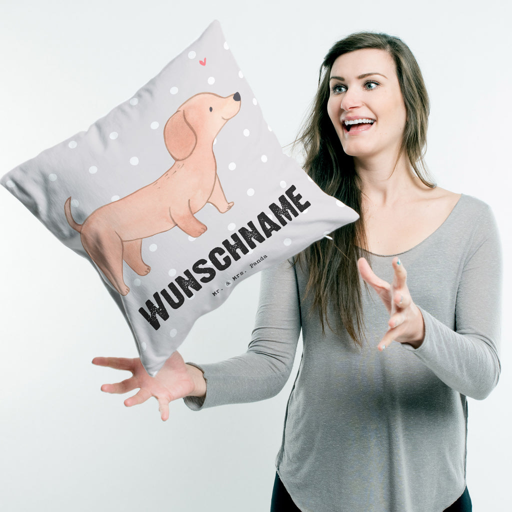 Personalisiertes Kissen Dackel Kurzhaardackel Lebensretter Kissen, personalisiert, Name, Wunschname, bedrucken, Kopfkissen, Hund, Hunderasse, Rassehund, Hundebesitzer, Geschenk, Tierfreund, Schenken, Welpe, Teckel, Dachshund, Kurzhaardackel