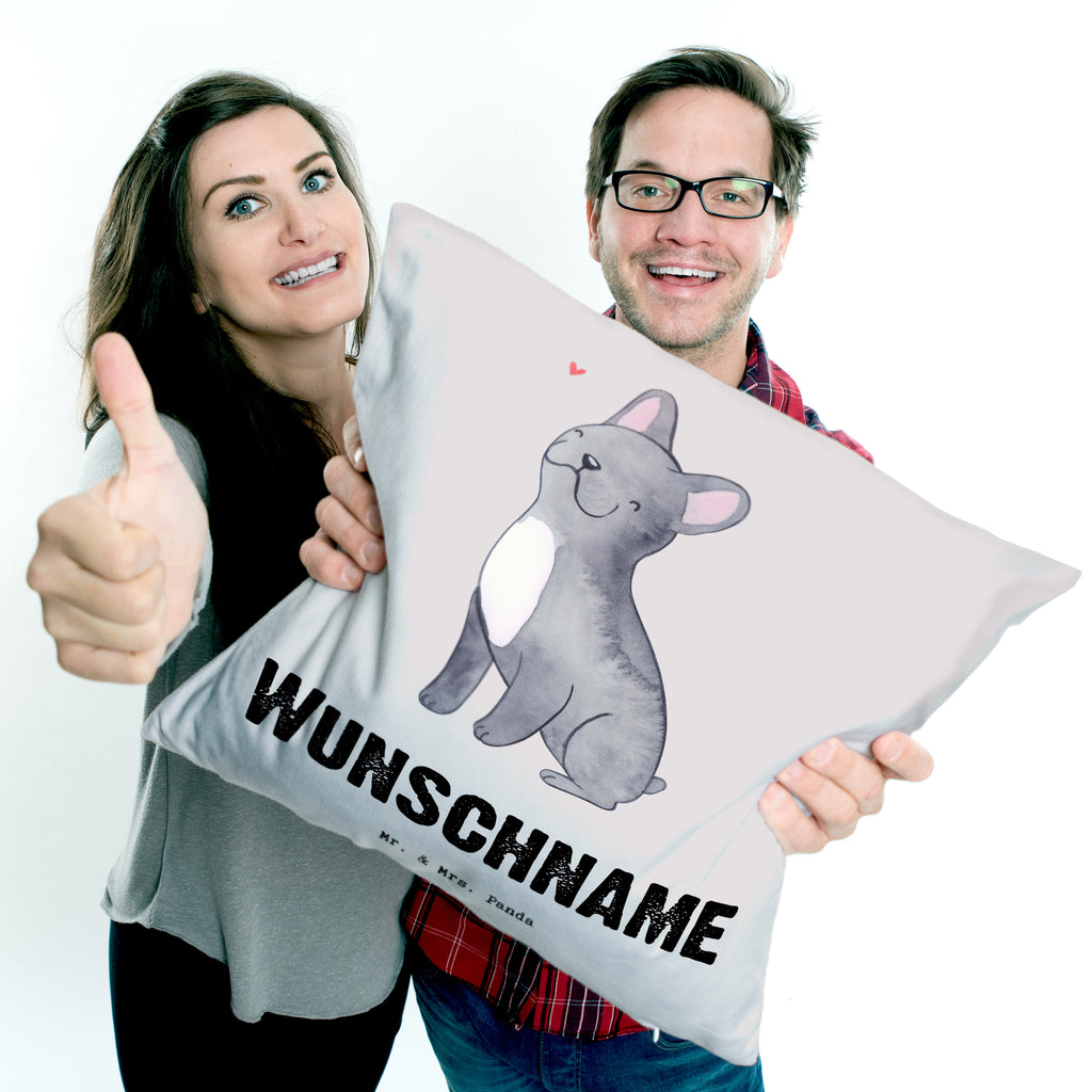 Personalisiertes Kissen Französische Bulldogge Lebensretter Kissen, personalisiert, Name, Wunschname, bedrucken, Kopfkissen, Hund, Hunderasse, Rassehund, Hundebesitzer, Geschenk, Tierfreund, Schenken, Welpe, Französische Bulldogge